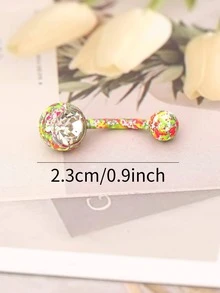 Anillo de vientre de color combinado con diseño de diamante de imitación - Multicolor - Ver 3