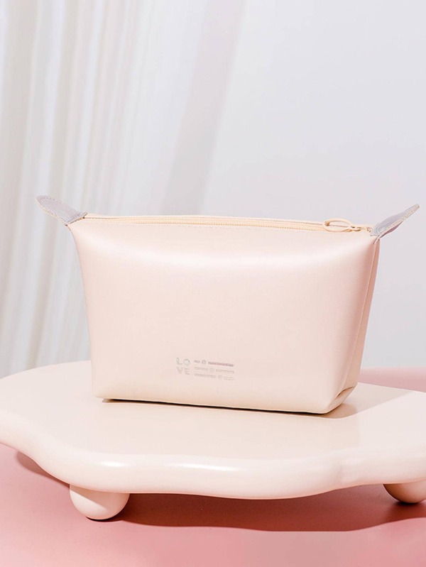 1pc Letter Graphic Toiletry Travel Bag,Boho Vibes