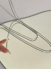 Nooxian 2pcs/set Minimalist Chain Necklace - Silver - View 3