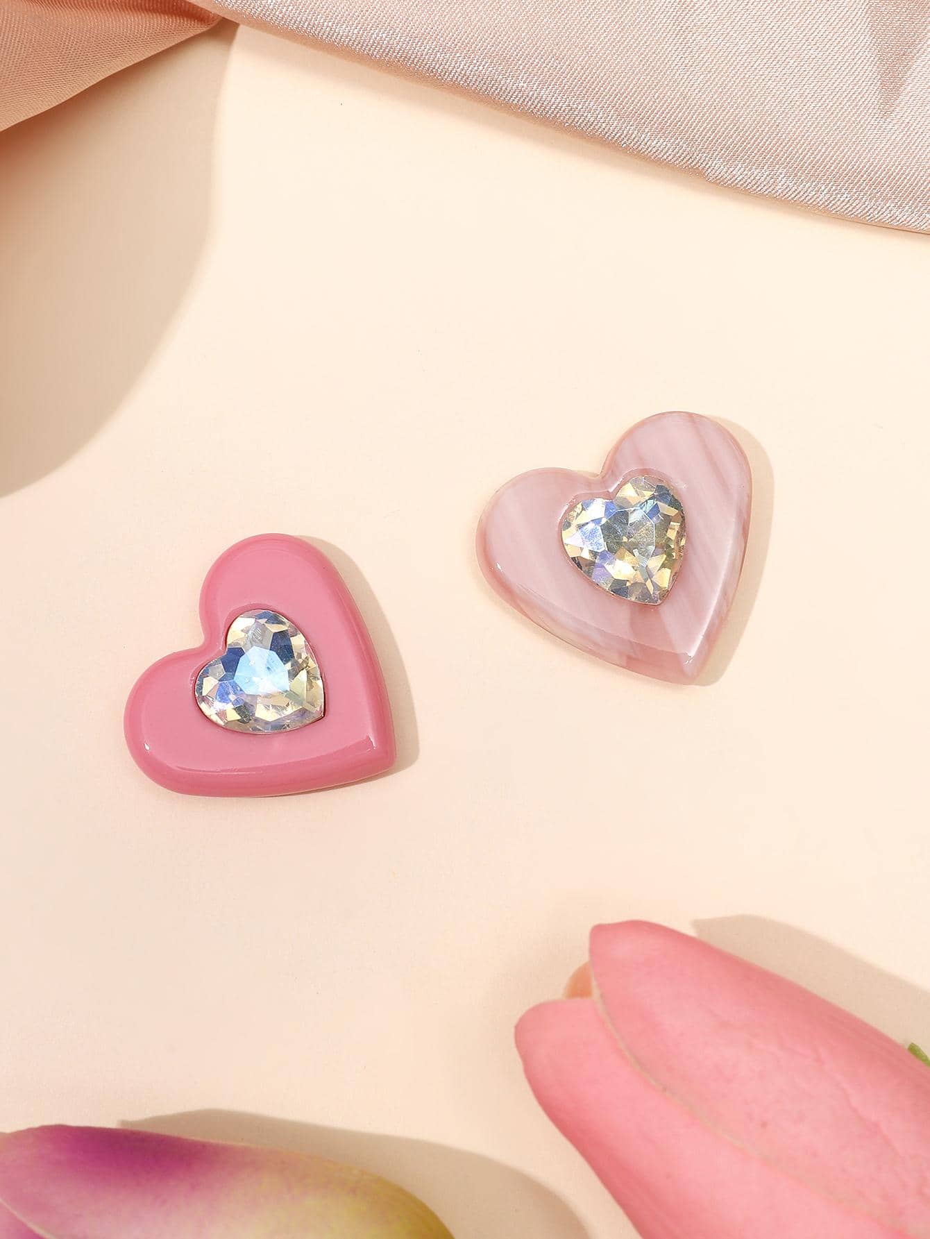 phụ nữ Rhinestone Trang trí hình trái tim Thời trang DIY Phụ kiện tóc, để làm kẹp tóc - Nhiều màu - Xem 1