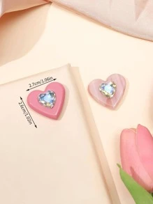 phụ nữ Rhinestone Trang trí hình trái tim Thời trang DIY Phụ kiện tóc, để làm kẹp tóc - Nhiều màu - Xem 4