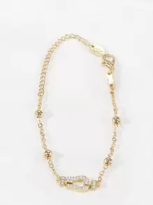 Vòng tay trang trí hình móng ngựa bằng đá Cubic Zirconia - Vàng - Xem 2