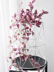 75cm Artificial Vine Leaves, Fake Hanging Plants, Silk Leaves, Green Bamboo Wrapped Vines, Suitable For Home Garden Wedding Valentine's Day Decor, Excluding Planter, 1pc - Red - View 3