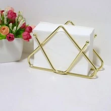 1入組鐵餐巾簡約風餐巾底座適用於家庭 - 金色 - 查看 2