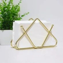 1入組鐵餐巾簡約風餐巾底座適用於家庭 - 金色 - 查看 3