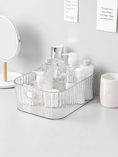 1 pieza Caja de almacenamiento de escritorio transparente, para volver a la escuela