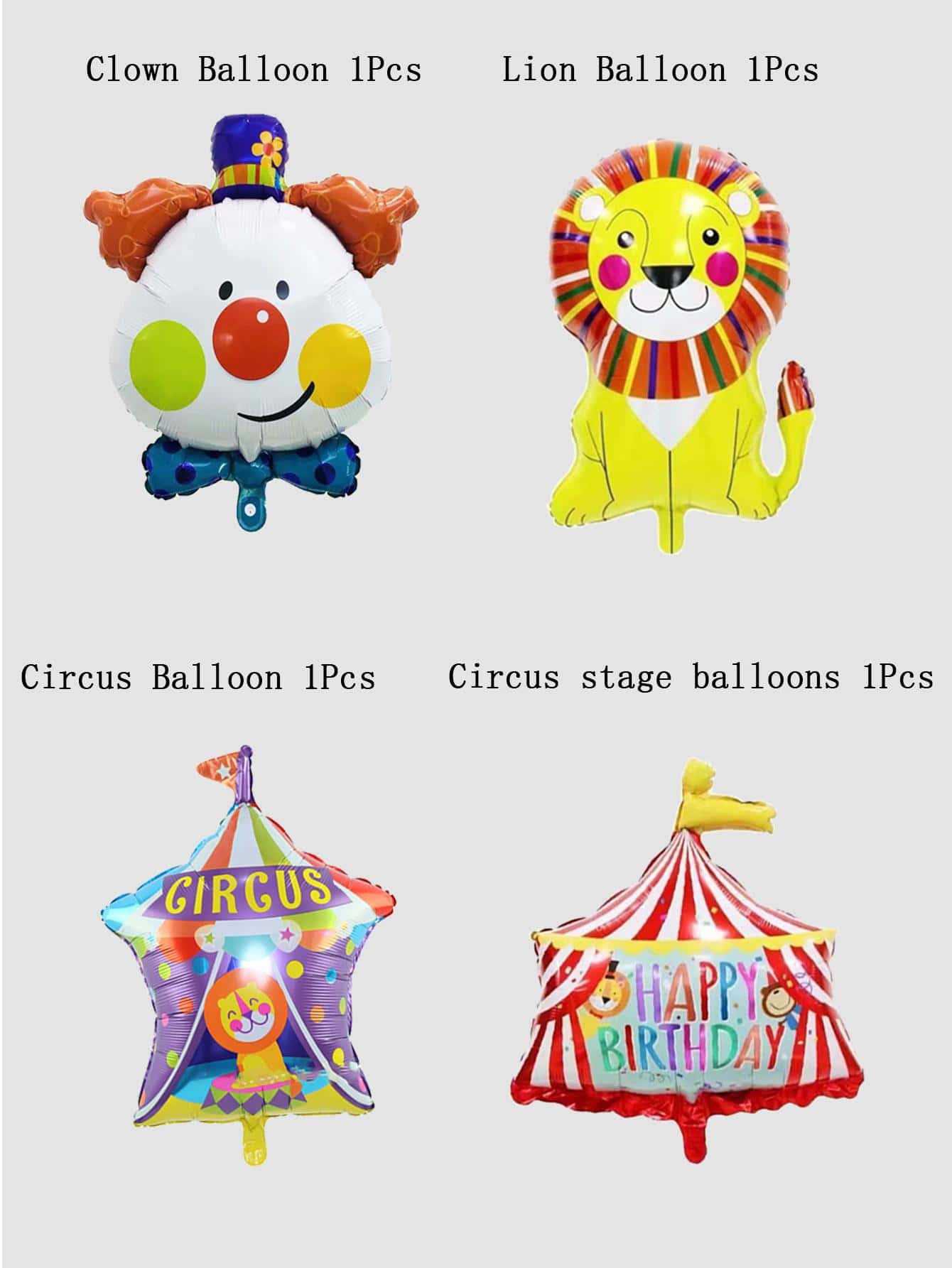 4pcs Cartoon Graphic Decorative Balloon, Modern Lion & Clown Shaped Decorative Balloon For Party, Holiday - Multicolor - View 4