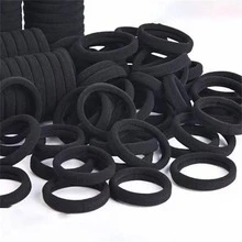 50入組女性素色休閒頭髮適用於日常 - 黑色 - 查看 2