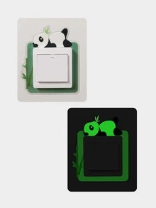 1 PC Hoạt Hình Thiết Kế Công Tắc Màu Sắc Ngẫu Nhiên Ổ Cắm Dán Tường, Hình Thú Hoạt Hình Thiết Kế Công Tắc Miếng Dán Kính Cường Lực Cho Hộ Gia Đình - Nhiều màu - Xem 3