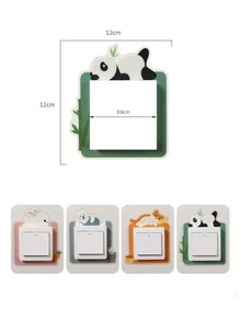 1 PC Hoạt Hình Thiết Kế Công Tắc Màu Sắc Ngẫu Nhiên Ổ Cắm Dán Tường, Hình Thú Hoạt Hình Thiết Kế Công Tắc Miếng Dán Kính Cường Lực Cho Hộ Gia Đình - Nhiều màu - Xem 7