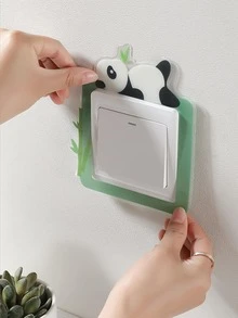 1 PC Hoạt Hình Thiết Kế Công Tắc Màu Sắc Ngẫu Nhiên Ổ Cắm Dán Tường, Hình Thú Hoạt Hình Thiết Kế Công Tắc Miếng Dán Kính Cường Lực Cho Hộ Gia Đình - Nhiều màu - Xem 4