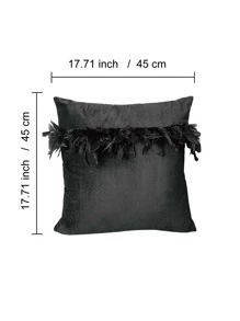 1 Giả Lông Vũ Trang Trí Đệm Không Chất Độn, Gối Đơn Giản Cho Gia Đình - màu đen - Xem 5