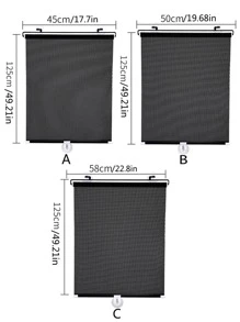 1pc Polka Dot Pattern Roller Blind, Modern Sun Shade For Home - Black - View 2