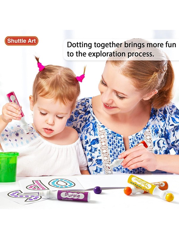 Shuttle Art Dot Makers, 12 Colors Bingo Daubers with 20 Unique Patterns
