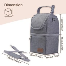 Momcozy Insulated Baby Bottle Bag - Breastmilk Cooler Bag - 深灰色 - 查看 9