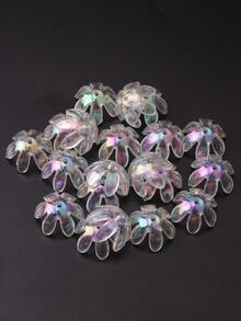 20 piezas/set Cuenta DIY con diseño de flor - transparente - Ver 4