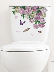 Decal Nắp Bồn Cầu Họa Tiết Hoa, Miếng Dán Nắp Bồn Cầu Hiện Đại Cho Phòng Tắm - Nhiều màu - Xem 4