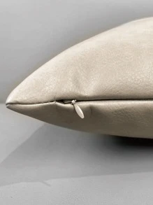 1pc Plain Cushion Cover Without Filler, Simple Pillow Cover For Home - Beige - View 5