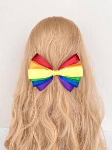 1pc Women Color Block Bow Decor Fashionable French Clip For Hair Decoration - Multicolor - View 1