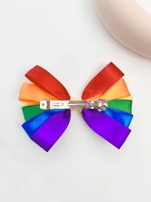 1pc Women Color Block Bow Decor Fashionable French Clip For Hair Decoration - Multicolor - View 4
