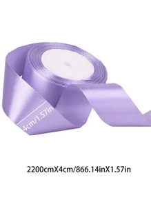 1roll Solid Color Gift Wrapping Ribbon, Modern Polyester Cloth Strip For Gift Wrapping - Coffee Brown - View 2