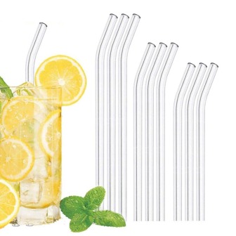 1 件玻璃透明吸管学校用品、圣诞礼物