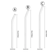 1 件玻璃透明吸管学校用品、圣诞礼物 - 無色 - 查看 3