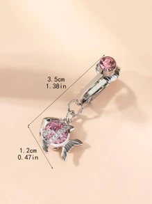 1 Vòng Quyến Rũ Đính Đá Cubic Zirconia & Cá Trang Trí Rốn Bụng Cho Nữ Trang Trí Cơ Thể - Bạc - Xem 3
