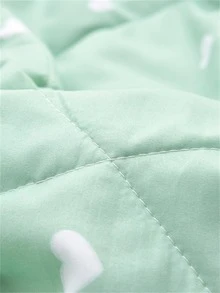 1pc Heart & Avocado Pattern Bedspread, Modern Fabric Soft Quilt For Bedroom - Multicolor - View 6