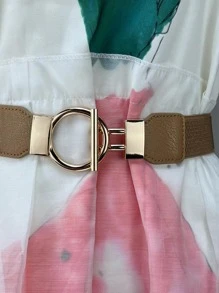 1 件女式松紧腰带，适合连衣裙、开衫、裤子和裙子 - 卡其色 - 查看 3