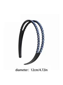 Rhinestone trang trí Headband - Màu xanh lam - Xem 3