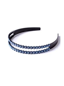 Rhinestone trang trí Headband - Màu xanh lam - Xem 1