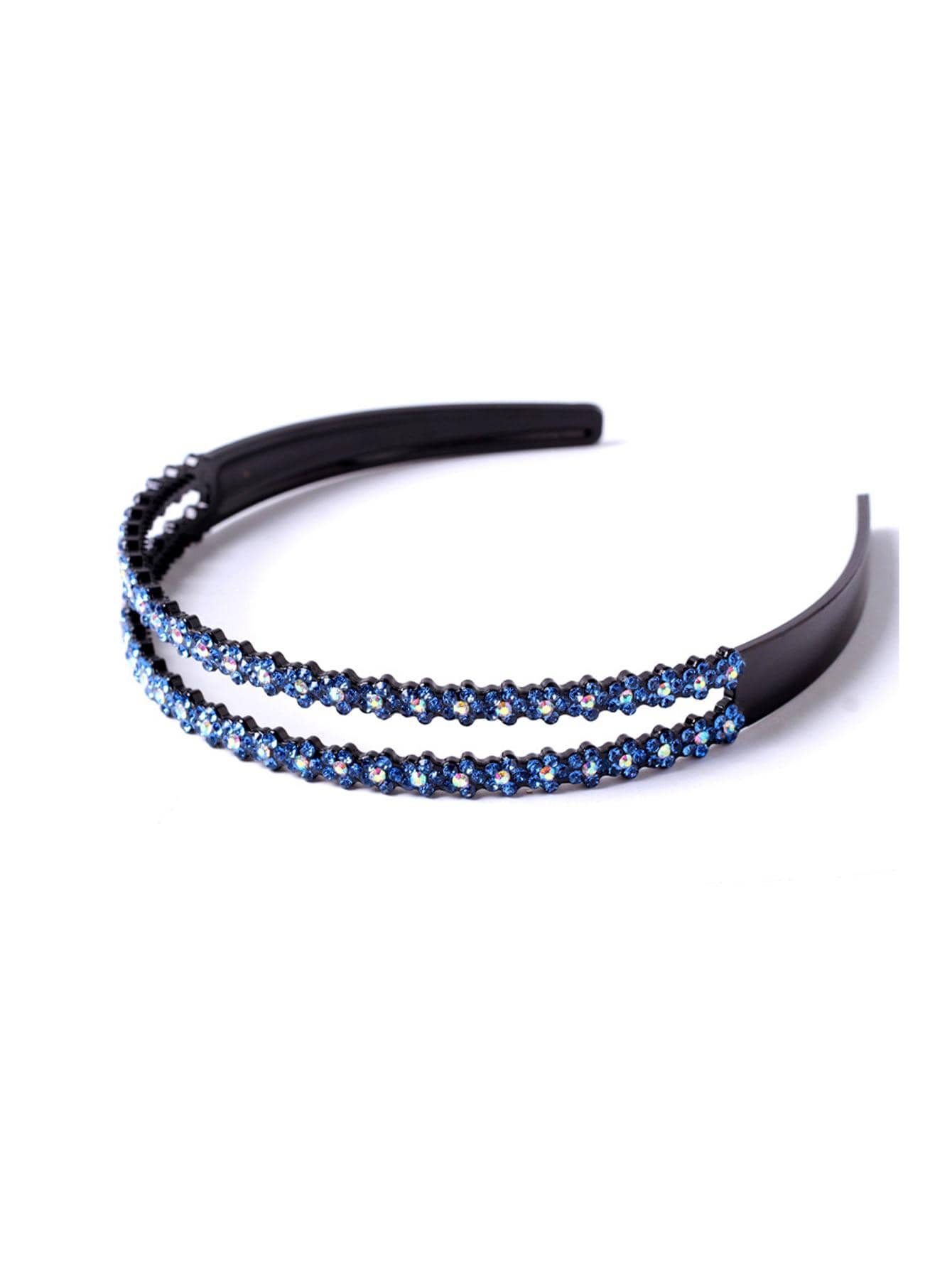 Rhinestone trang trí Headband - Màu xanh lam - Xem 1