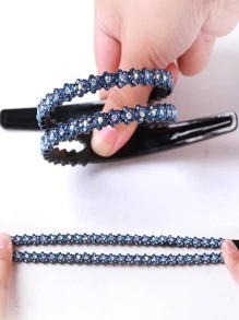Rhinestone trang trí Headband - Màu xanh lam - Xem 2