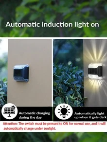 1套上下折射太陽能壁燈，戶外庭院防水壁燈，家用花園別墅壁掛式草坪燈 - 彩色 - 查看 6