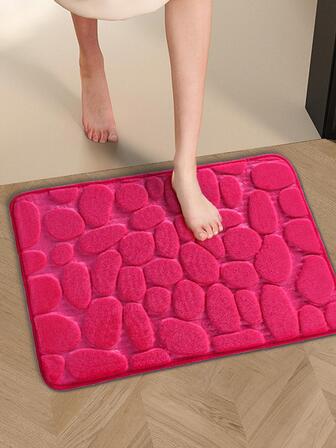 1入組石紋防滑沐浴現代滌綸浴室毯適用於家庭