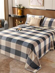 1pc Plaid Pattern Blanket, Modern Fabric Soft & Warm Blanket For Living Room & Bedroom, Home Decor - Multicolor - View 2