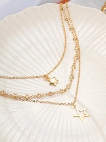 17KM 1pc Simple Star Necklace For Women, Vacation/Date Gift - Yellow Gold - View 3