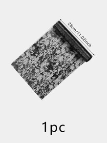 1入組黑色桌子現代纖維防滑廚房桌旗適用於派對 - 黑色 - 查看 2