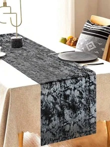 1入組黑色桌子現代纖維防滑廚房桌旗適用於派對 - 黑色 - 查看 3