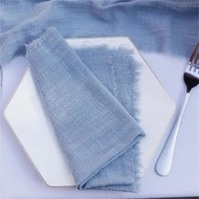 10pcs Solid Color Table Napkin, Minimalist Fabric Cloth Napkin For Home - Màu xanh bụi bặm - Xem 2