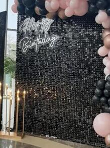 1 cái Rèm viền kim loại màu trơn - màu đen - Xem 1