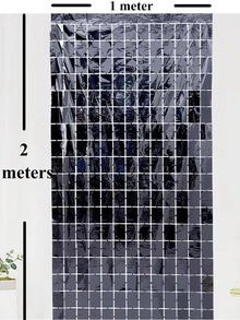 1 cái Rèm viền kim loại màu trơn - màu đen - Xem 2