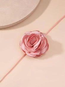 Flower Decor Choker Valentines - Pink - View 3