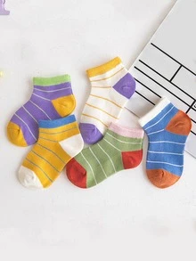 5 đôi tất chống muỗi sọc thoáng khí cho trẻ em cho cuộc sống hàng ngày - Nhiều màu - Xem 2