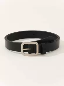 1入方扣時尚女士腰帶，適用於禮物、日常穿著、派對和各種娛樂場所 - 黑色 - 查看 1