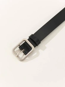 1入方扣時尚女士腰帶，適用於禮物、日常穿著、派對和各種娛樂場所 - 黑色 - 查看 4