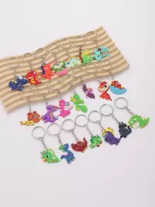 30入組卡通恐龍設計鑰匙扣 - 彩色 - 查看 5