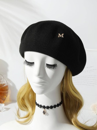 1pc Women Letter Decor Breathable Fashion Beret For Outdoor