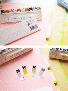 1 caja Nota adhesiva de índice con diseño de dibujos animados índice pegajoso dulce para casa - Amarillo - Ver 5